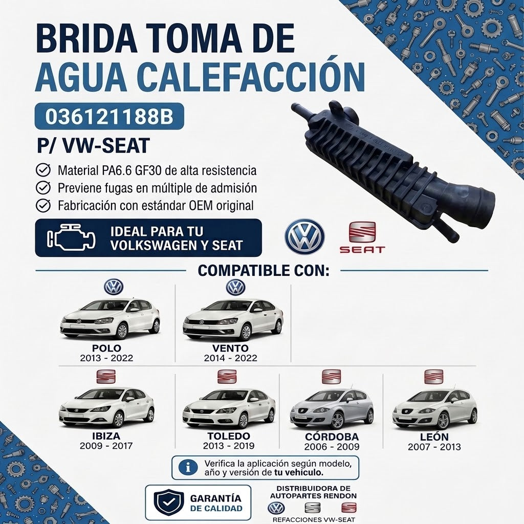 Toma Agua Vento Calefacción 036121188b - Polo Vento